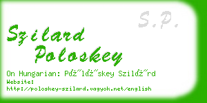 szilard poloskey business card